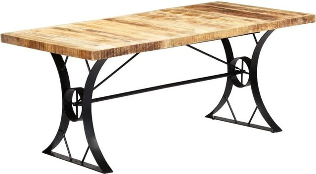 vidaXL Esstisch aus Mango Massivholz in Braun, rechteckig, B/T/H: 180 x 90 x 76 cm - Bild 1