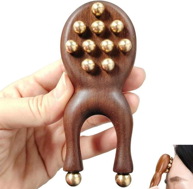 DUTRIEUX Sandelholz Gesichtsmassage-Roller, Y-förmiges Guasha-Werkzeug, Unisex - Bild 1