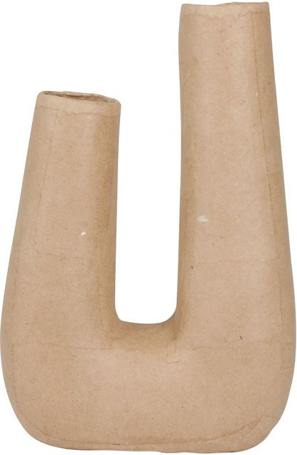 Wasserdichte Vase U-Form in Braun mit modernem Design aus Pappmaché und Kunststoff, Höhe: 25,0 cm - Bild 1