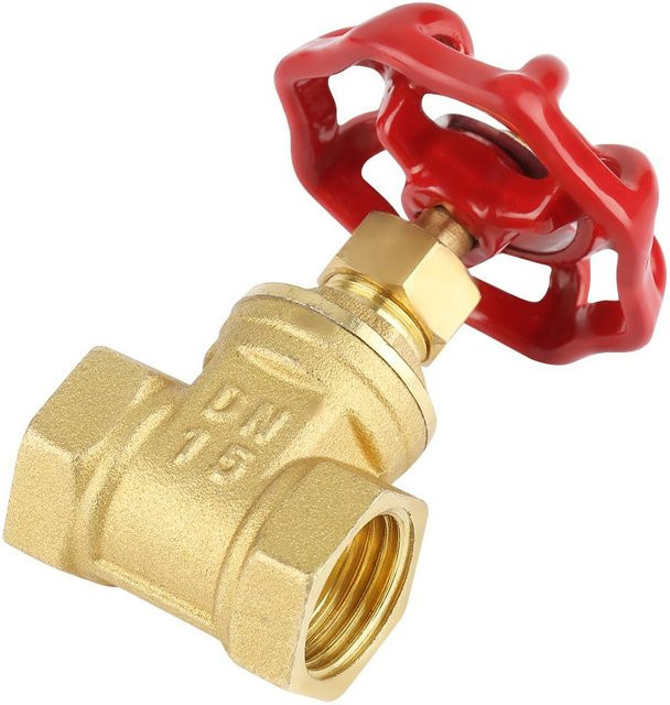 Koogeelife DN15 Messing Schieberventil in Gold, 1/2 Zoll BSPP, 2-Wege-Drehschieber für Wasser, Öl und Gas - Bild 1