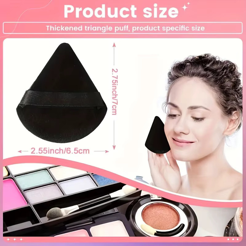 25-teiliges Dreieck-Puderquasten-Set, Velour-Mischschwämme, Rosa - Bild 2