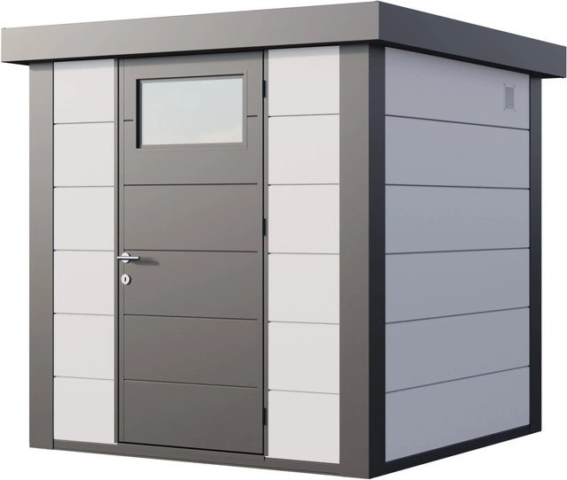 Telluria Gerätehaus Classico aus Stahl in Weiß, B/H/T: 228 x 219 x 228 cm - Bild 1