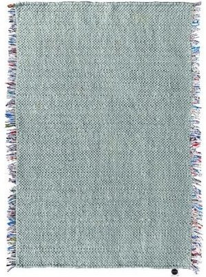 Nomad Candy Wrapper Teppich Mint mit Fransen aus Wolle, abstrakt und modern - Bild 1