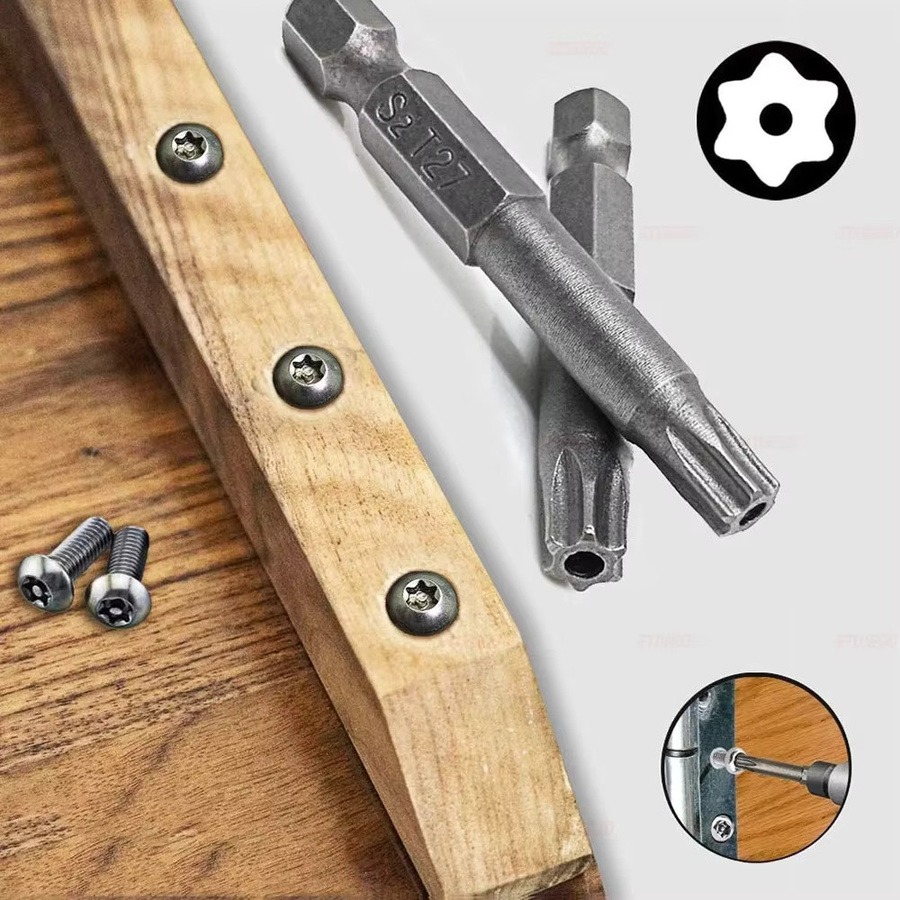 STONEGO Torx-Schraubendreher-Bit-Set aus S2-Stahl mit magnetischem 1/4 Zoll Sechskantschaft und 7,6 cm Länge - Bild 2