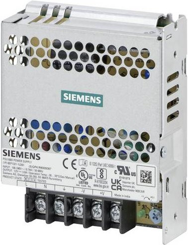 Siemens Hutschienen-Netzteil 6EP13211LD01 in Silber mit Schraubanschluss und Aluminiumgehäuse - Bild 1