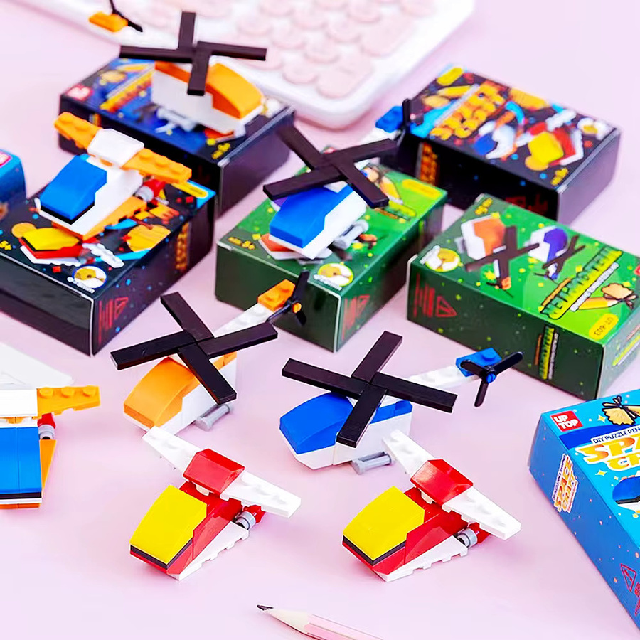 5 Stück DIY Montage Bausteine Bleistiftspitzer für Kinder in 4 verschiedenen Stilen, Mehrfarbig - Bild 2