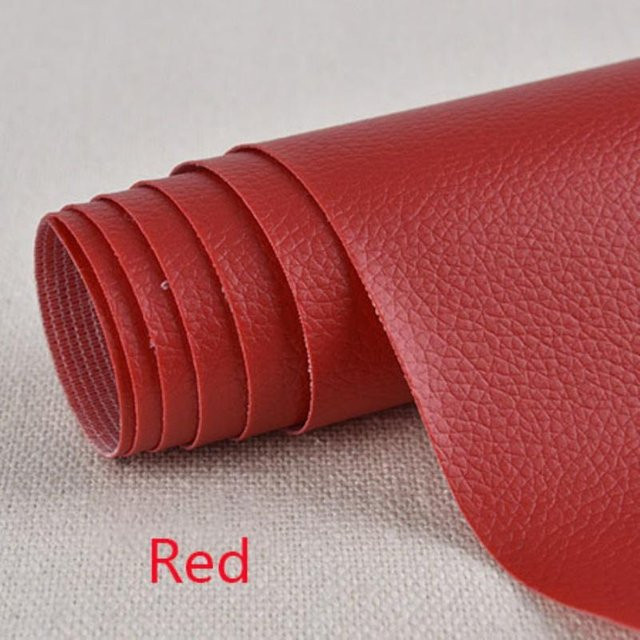 Selbstklebendes Leder-Reparaturpflaster von Home with love in Rot, strapazierfähiges Vinyl-Reparaturset für Sofa, Sitzpolster und Auto, B/H: 60 x 25 cm - Bild 1