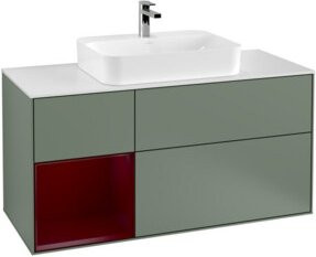 V&B Waschtischunterschrank Finion Wandbeleuchtung Weiß mit Regalfach und integrierter LED-Beleuchtung Breite: 120 cm - Bild 1