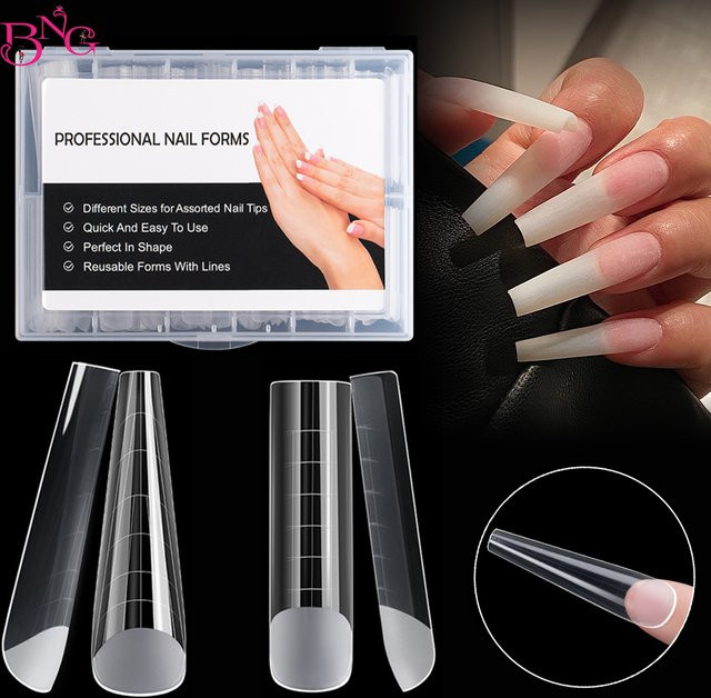 BNG Top Forms Almonds Dual Forms für Poly Nail Gel, Wiederverwendbare Nagelformen - Bild 1