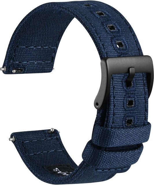 WOCCI Uhrenarmband, Segeltuchstoff, Schwarz, Unisex - Bild 1