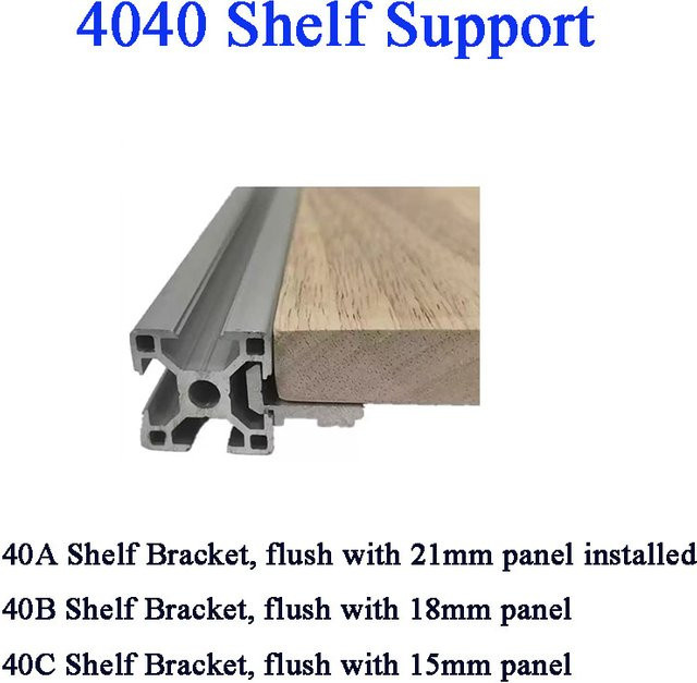 BAMBOOTOP Unsichtbare Regalhalterung aus Aluminium in Silber, 4040 Aluminiumprofil für Plattenbefestigung nach EU-Standard - Bild 1