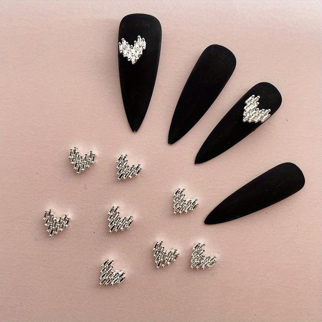 OTRESS Nail Art Charms Herz, silber, Metallic, Unisex - Bild 1