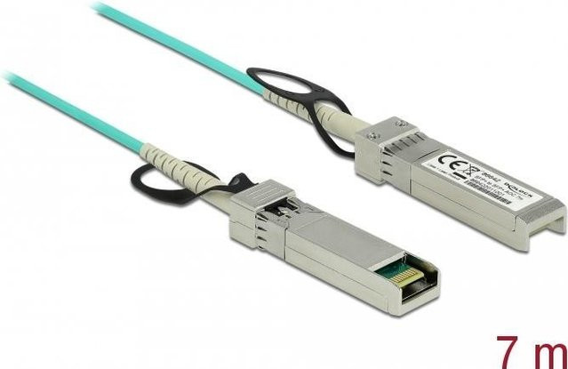 DeLOCK Active Optical Cable AOC Glasfaser SFP+ (M) zu SFP+ (M) Aquamarin 7,0 m - Bild 1