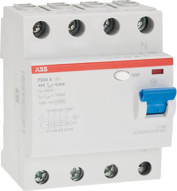 ABB FI-Schalter RCD 4-polig 40 A in Weiß - Bild 1