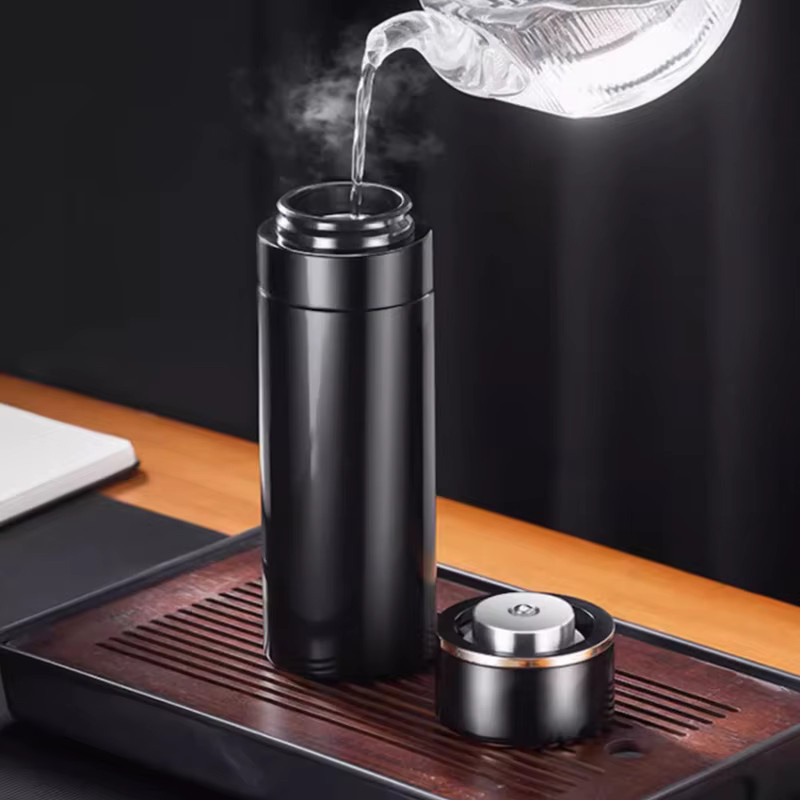 Gianxi Thermosflasche aus 304 Edelstahl für Outdoor und Camping, vakuumisoliert, mit Ein-Knopf-Öffnung, Farben: Weiß oder Schwarz - Bild 3