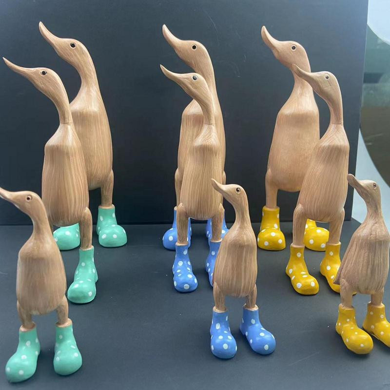 Happy Camp Entenskulptur aus Kunstharz in Blau mit Regenstiefeln, Deko-Figur für den Tisch, Höhe: 20 cm - Bild 3