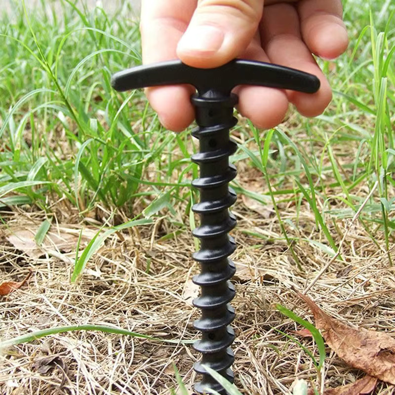 120 Stück Garten-Erdspieße in Schwarz als Schraubanker und Zeltstifte für Camping, Gewächshäuser und Bodenverankerung - Bild 2