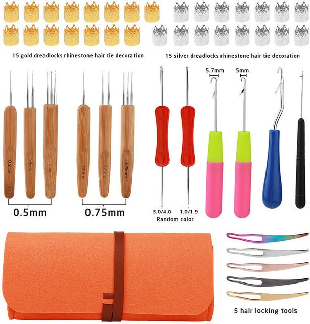 ZOLIN Dreadlock-Häkelnadel-Set mit Bambusgriff, Unisex - Bild 1