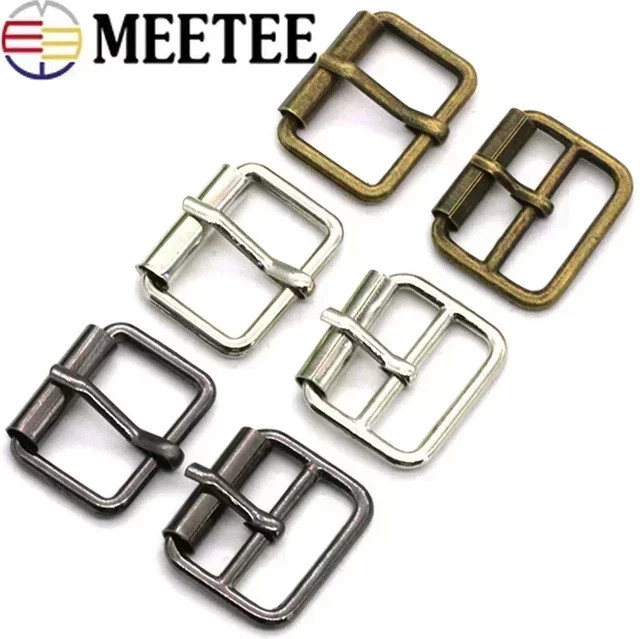 Meetee 10 Stück Metall-Gürtelschnallen Tri-Glide-Dornschließe für Taschenriemen und DIY-Nähzubehör, rechteckig, 20–50 mm - Bild 1