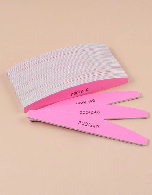 klimonla Nagelfeilen Halbmond, rosa, 200 240 Körnung - Bild 1