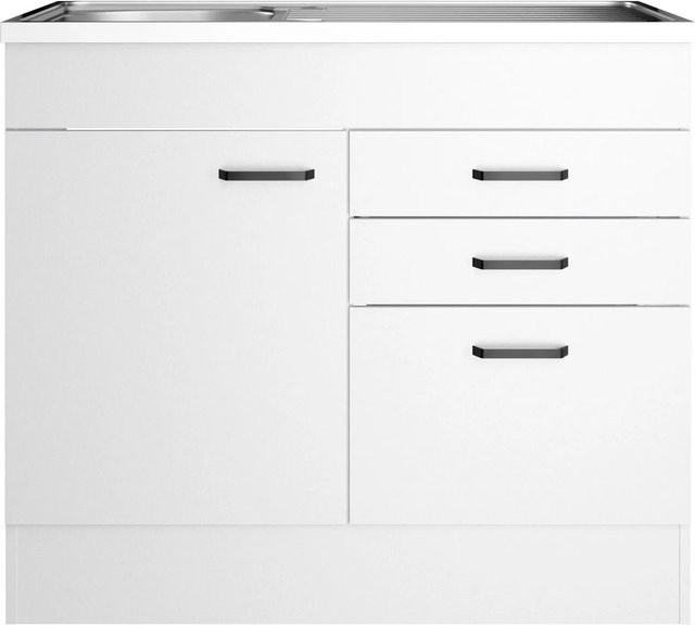 OPTIFIT Spülenunterschrank Bonn214 Weiß, B/T/H: 100 x 60 x 88,2 cm - Bild 1
