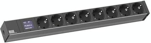 Bachmann 800.2054 Netzwerkschrank-Steckdosenleiste 19 Zoll, 1 HE, Schutzkontaktsteckdose, Schwarz - Bild 1