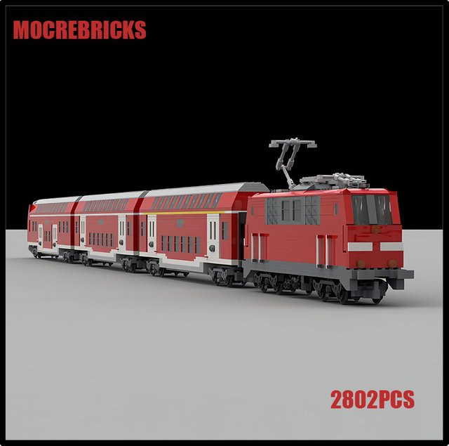 MOCREBRICKS Klassisches Elektrisches Lokomotiven-Bausteinset, Fahrzeug - Bild 1