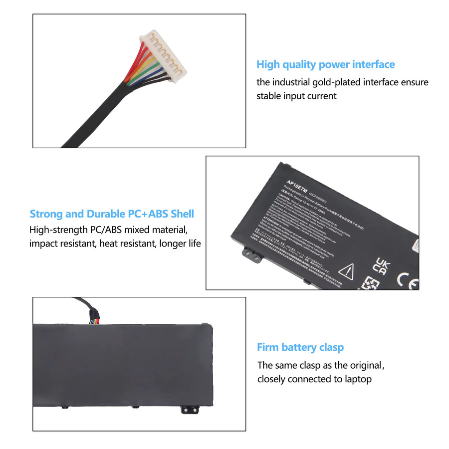 Oyomba Laptop-Akku AP18E7M AP18E8M in Schwarz für Acer Nitro 5 AN515-54 AN517-51 AN515-44 AN515-43 Nitro AN715-51 PH315-52 PH317-52 - Bild 3