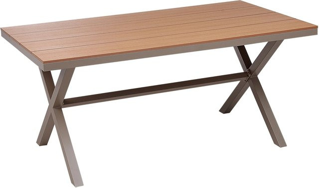 Beliani Gartentisch TIANO in Taupe, rechteckiger Metalltisch für Garten und Terrasse, B/T/H: 160 x 90 x 73 cm - Bild 1