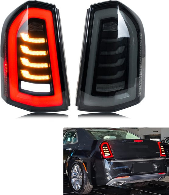 LED-Rückleuchten für Chrysler 300 300C 300S 2011–2014 mit sequentiellen Blinkern und dynamischer Animation in Rot - Bild 1
