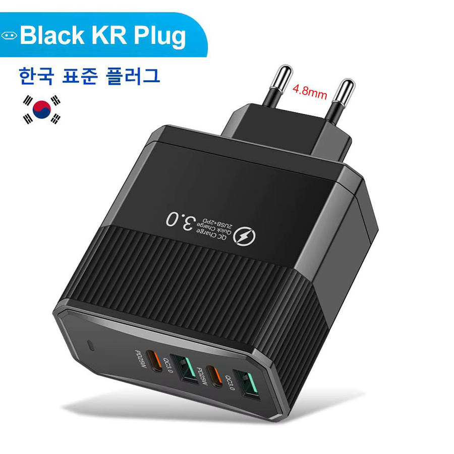 GUSEYEE 4-Port Schnellladegerät mit 2 USB-A und 2 USB-C PD Anschlüssen für iPhone 16 Pro Max, Xiaomi 14 und OnePlus als Reiseadapter - Bild 3