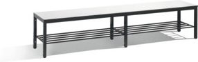 C+P Umkleidebank Basic Plus mit Schuhrost, Dekor Weiß, Gestell Schwarzgrau, B/T/H: 196 x 35,3 x 40,1 cm - Bild 1