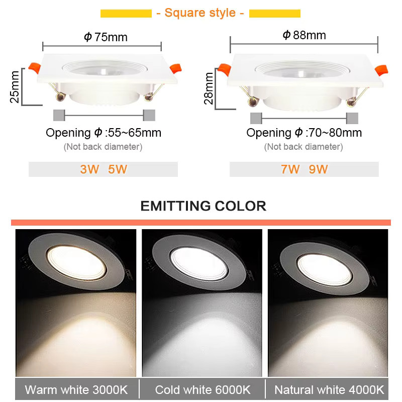10er Set Teetealy LED Downlights COB Chip Einbau Deckenlampen Rund in Weiß - Bild 2