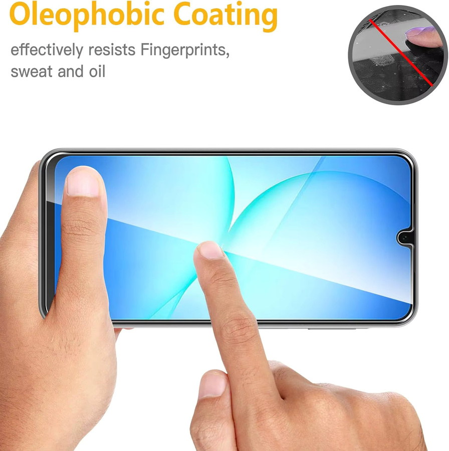 Samsung Displayschutzfolie aus gehärtetem Glas für Galaxy A26, A17 und A16, transparent - Bild 4
