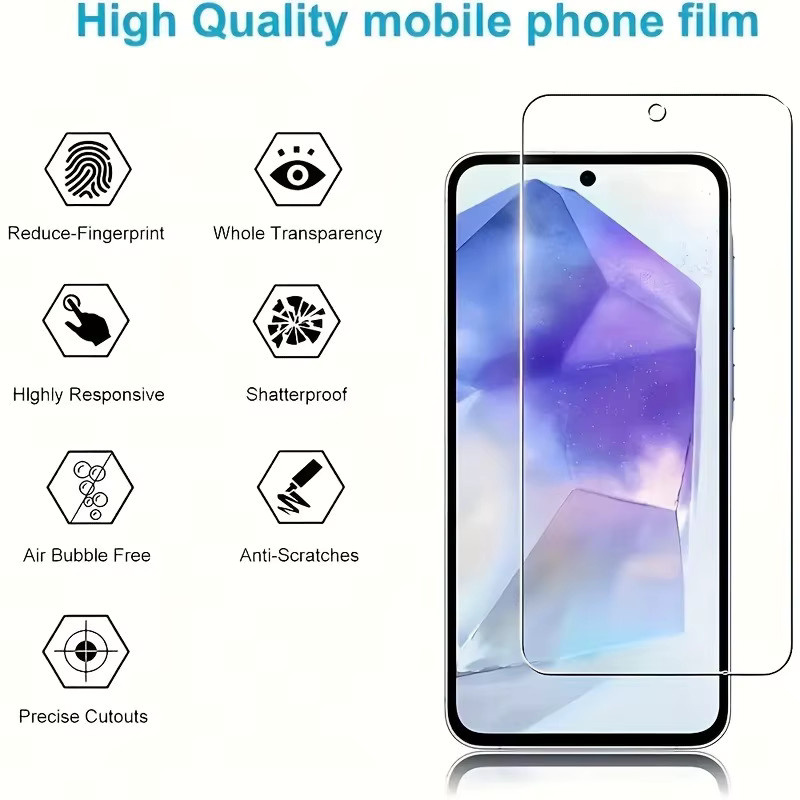 4er-Pack gehärtete Glasfolie für Samsung Galaxy S25 S24 S23 S22 S21 Ultra Plus FE, transparent und staubdicht - Bild 1