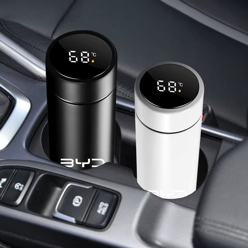 BYD Auto-Thermo-Trinkflasche mit Temperaturanzeige aus Edelstahl, Schwarz, 500 ml - Bild 2