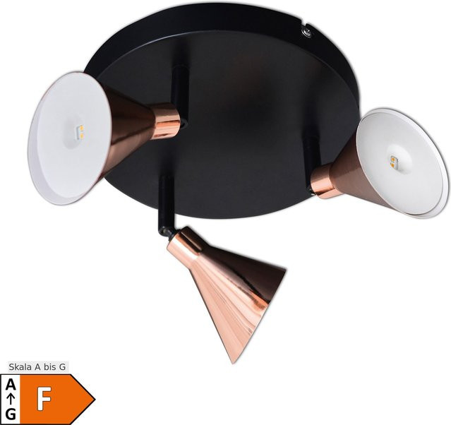 Näve Rondell LED-Spotleuchte 3er Set Kupfer Metall B/H/T: 38 x 20,3 x 38 cm - Bild 1