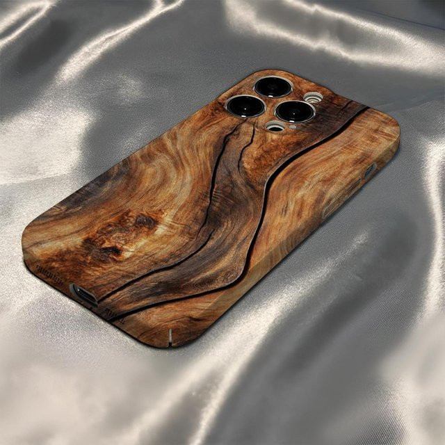 Robuste Handyhülle aus natürlichem Holz für Apple iPhone 11 bis iPhone 16 Pro Max in Braun - Bild 1