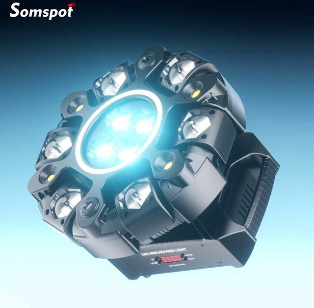 Somspot 150W 6-Arm LED Moving Head Light RGBW Matrix Beam Projection Laser Strobe Effekt, Schwarz, Professionelle DMX512 Bühneneffektbeleuchtung - Bild 1