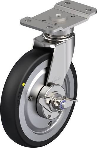 Blickle Edelstahl-Lenkrolle LPX-PGV 186XK-PG3-SRA-EL-FA in Silber mit Rad-Durchmesser 186 mm und einer Tragfähigkeit von 200 kg - Bild 1