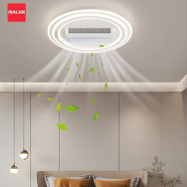 Smart Deckenlampe mit Ventilator von IRALAN in Weiß, dimmbare Deckenleuchte für Schlafzimmer und Arbeitszimmer - Bild 1