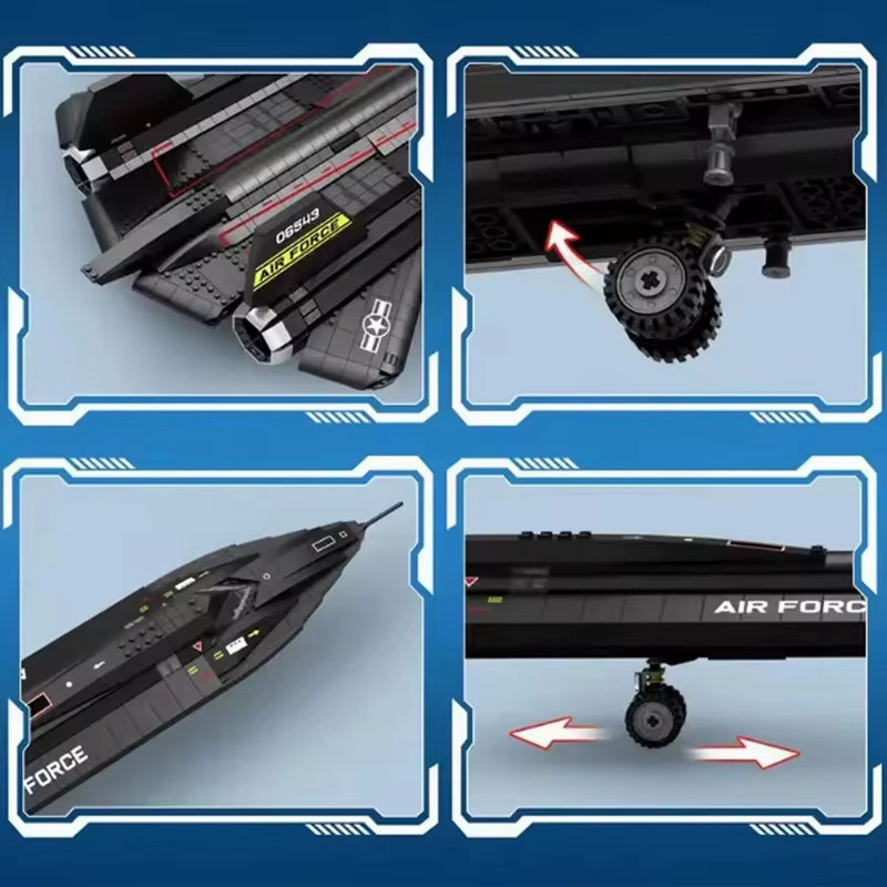 XMWL SR-71 Blackbird Kampfflugzeug, Modellbausatz, 1775 Teile - Bild 5