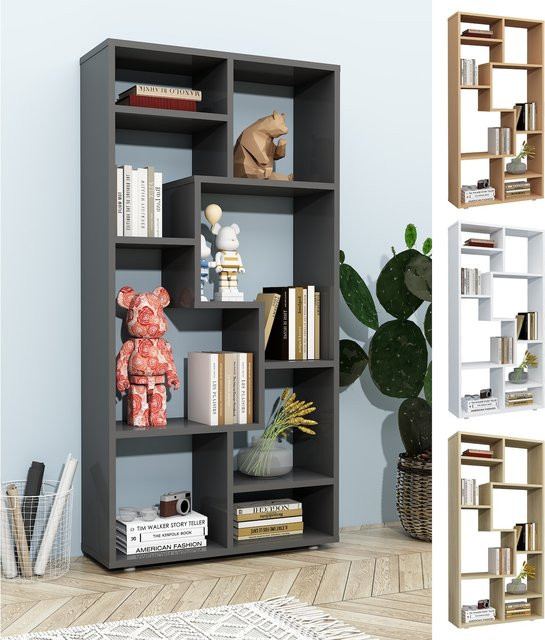 VCM Standregal Lanisa aus Holzwerkstoff in Grau, B/H/T: 58 x 116 x 20 cm - Bild 4