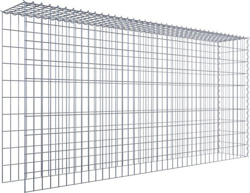 Gabiona Anbaukorb Typ 4 aus Stahl, silbergrau, B/T/H: 100 x 30 x 200 cm - Bild 1