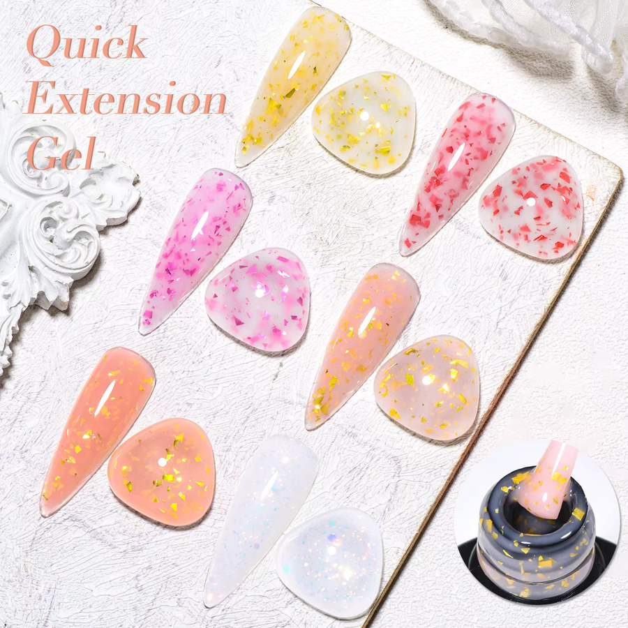 Four Lily Glitter Quick Extension Gel Nagellack, Rosa, 7 ml - Bild 2