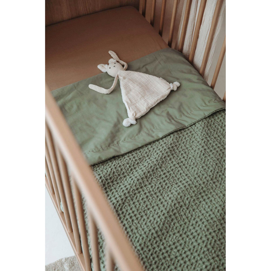 Meyco Babydecke aus Waffelpiqué in Grün mit geometrischem Muster, B/B: 75 x 100 cm - Bild 2