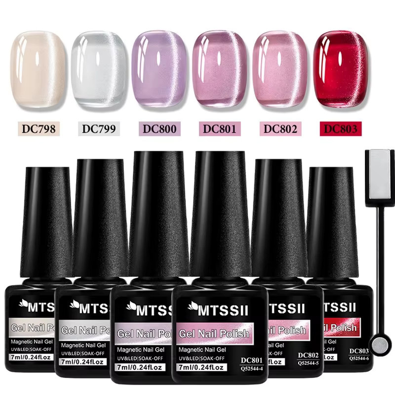 MTSSII Nagellack Gel, 6 Stück, schimmernd, mit Magnetstab - Bild 3