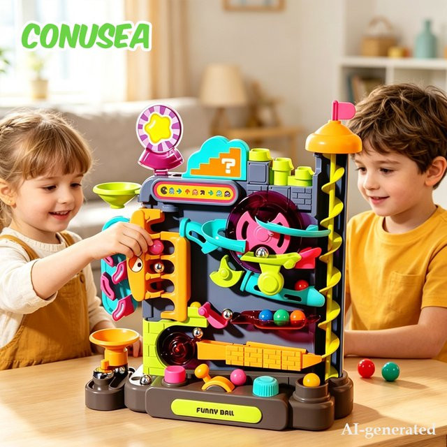 CONUSEA Murmelbahn-Bauspielzeug, Labyrinth-Kugelspiel, Montessori-Spielset - Bild 1
