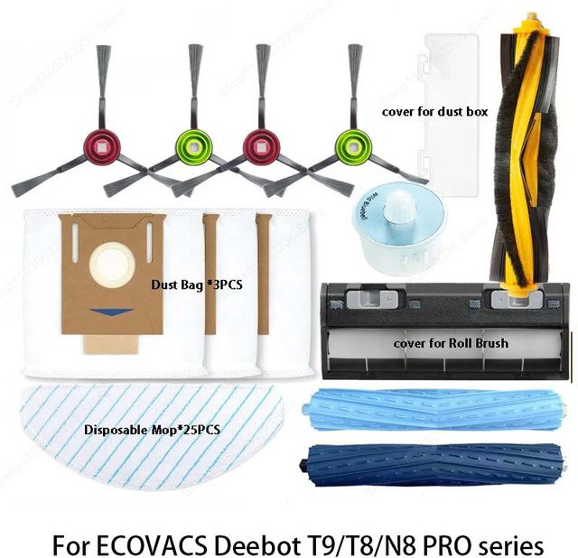 Ecovacs Deebot Zubehör-Set für T9 AIVI, T8 AIVI und N8 Pro Serie mit Seitenbürsten, Hauptbürsten, Staubbox und Filtern in Multicolor - Bild 1