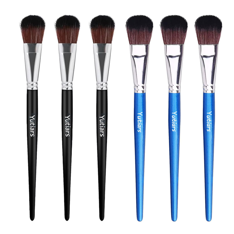 Yutiars Fächerpinsel Set mit kurzem Holzgriff in Blau und Schwarz, 6 Stück für Acryl, Aquarell, Öl und Gouache - Bild 5